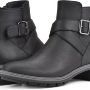 CLIFFS BY WHITE MOUNTAIN Women's Shoes Elie Stacked Heel Ankle Bootie Size 8.5